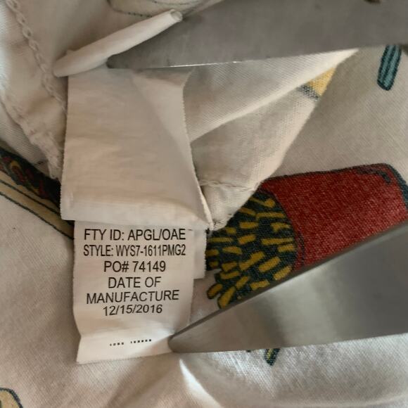 Siverlake Shirt Mens‎ Large White Junk Food Fast Food Button Up Short Sleeves - Picture 8 of 10